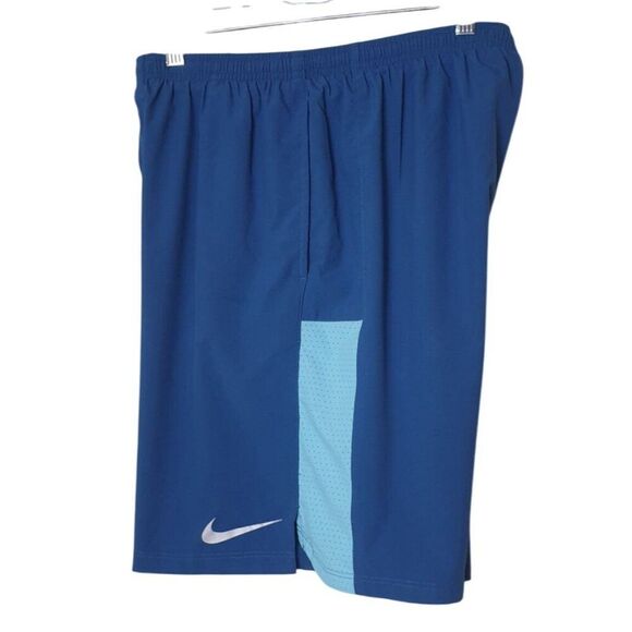 Nike Dri-Fit Womens Athletic Shorts L Blue Perforated Long Workout Athleisure - Picture 3 of 6
